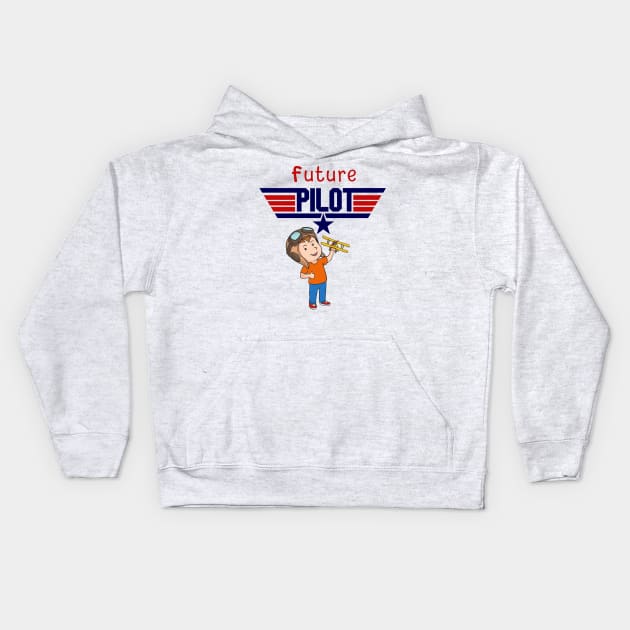 FUTURE PILOT Kids Shirt, First-time Flyer gift, First Toddler Flight Kids Hoodie by ScottyClub